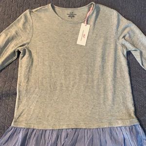 NWT Vineyard Vines girls mixed media top